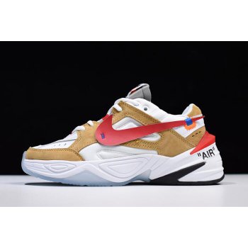 2018 Off-White x Nike M2K Tekno White Wheat-Red Dad Shoes AO3108-200 Shoes